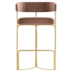Disco Bar Stool, with upholstered seat and metal structure