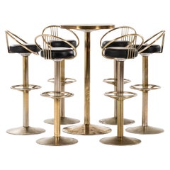 Retro Bar Stools and Bar Table Probably Produced in Denmark