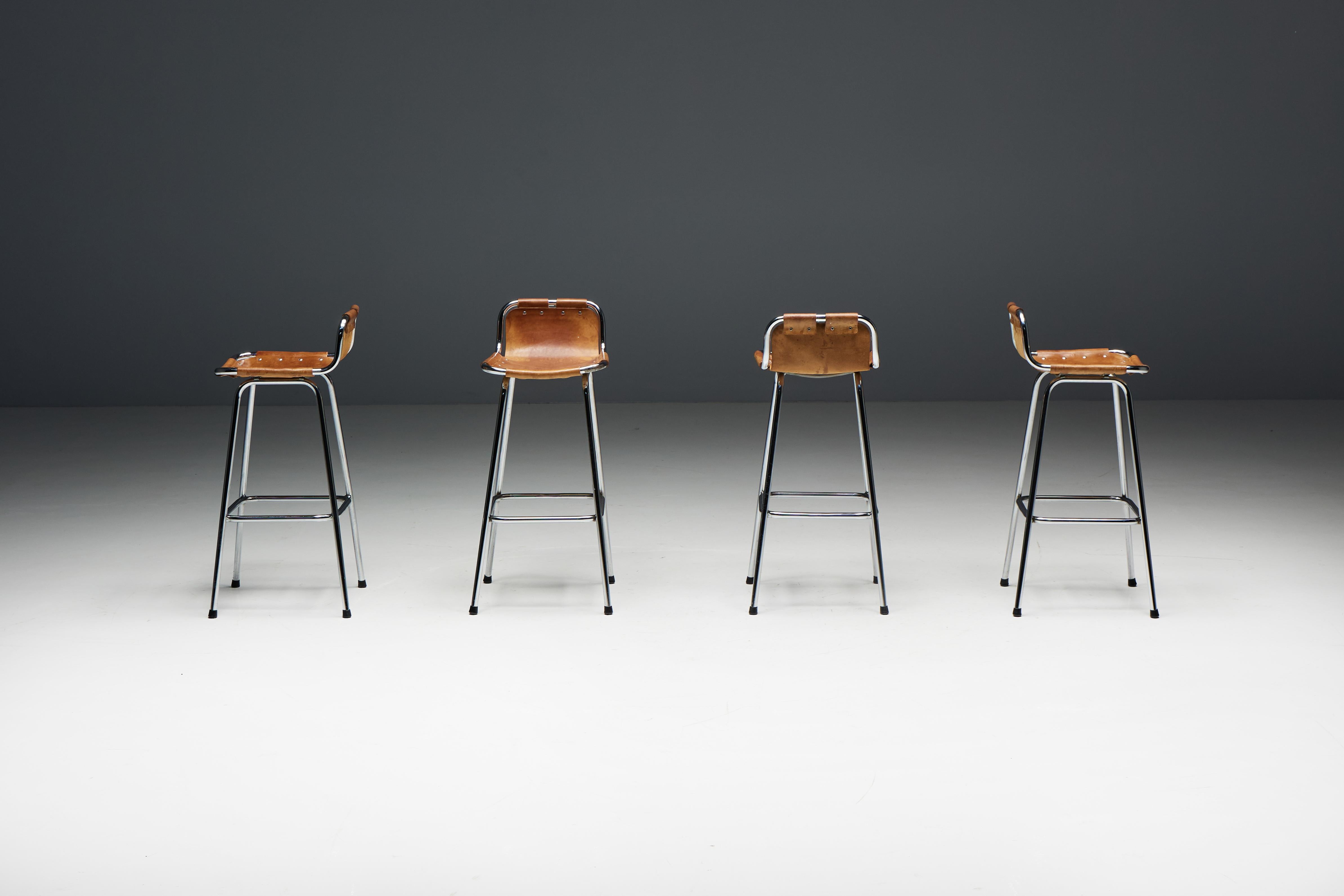 Mid-20th Century Bar Stools by Charlotte Perriand for Les Arcs, France, 1960s For Sale