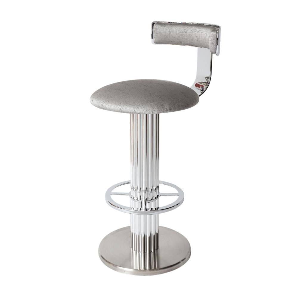 Designs for Leisure Bar Stools, Chrome Steel, Swivel In Good Condition In New York, NY