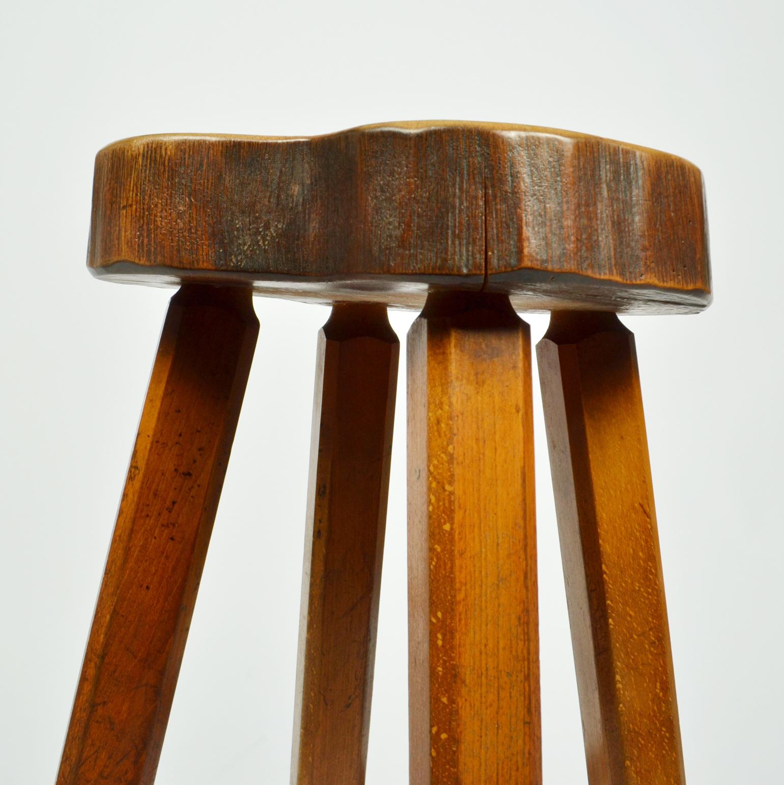 Bar Stools Handcrafted Burr Wood 1970s  For Sale 8