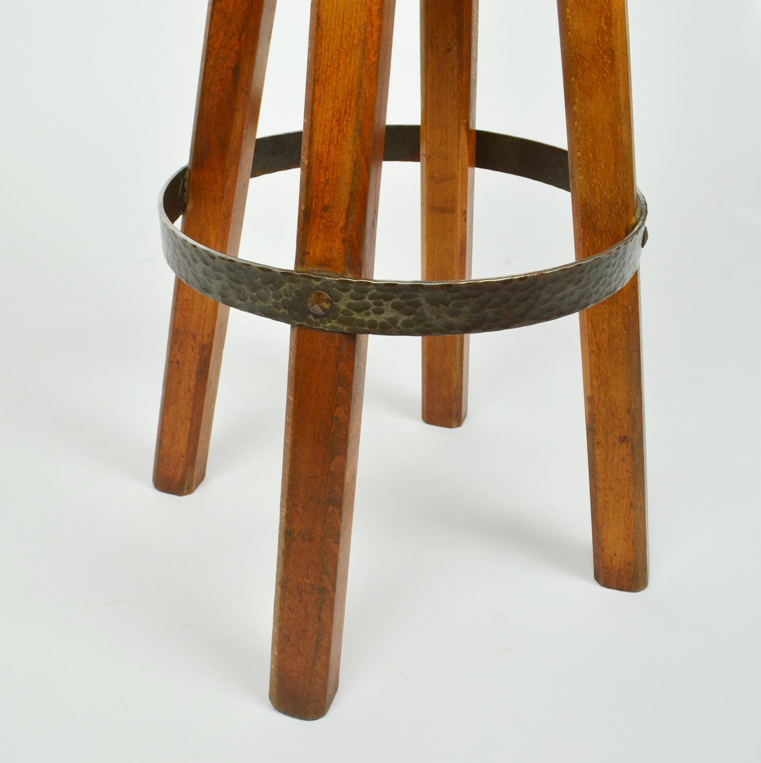 Bar Stools Handcrafted Burr Wood 1970s  For Sale 9