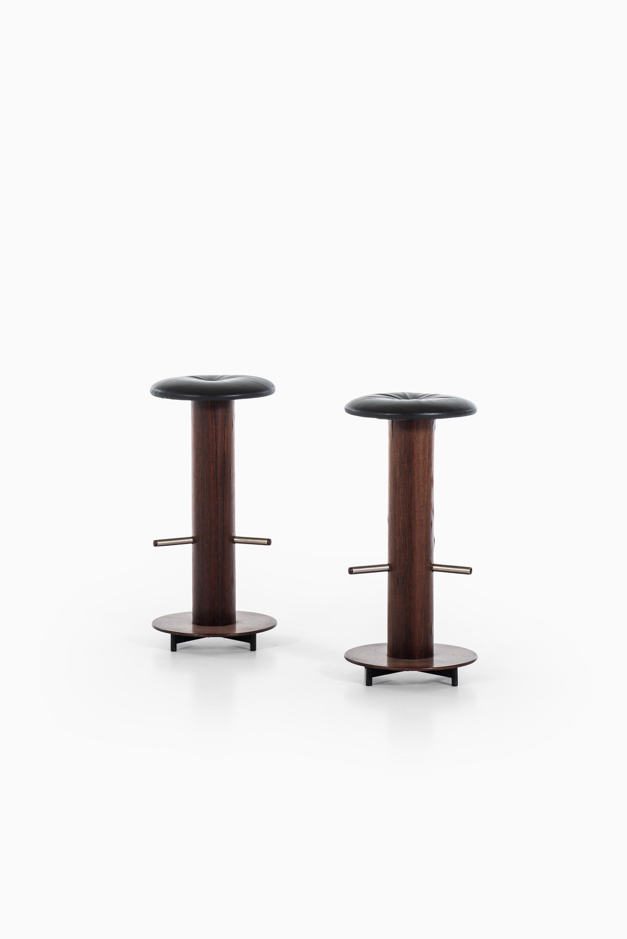 Scandinavian Modern Bar Stools in Rosewood Produced in Denmark For Sale
