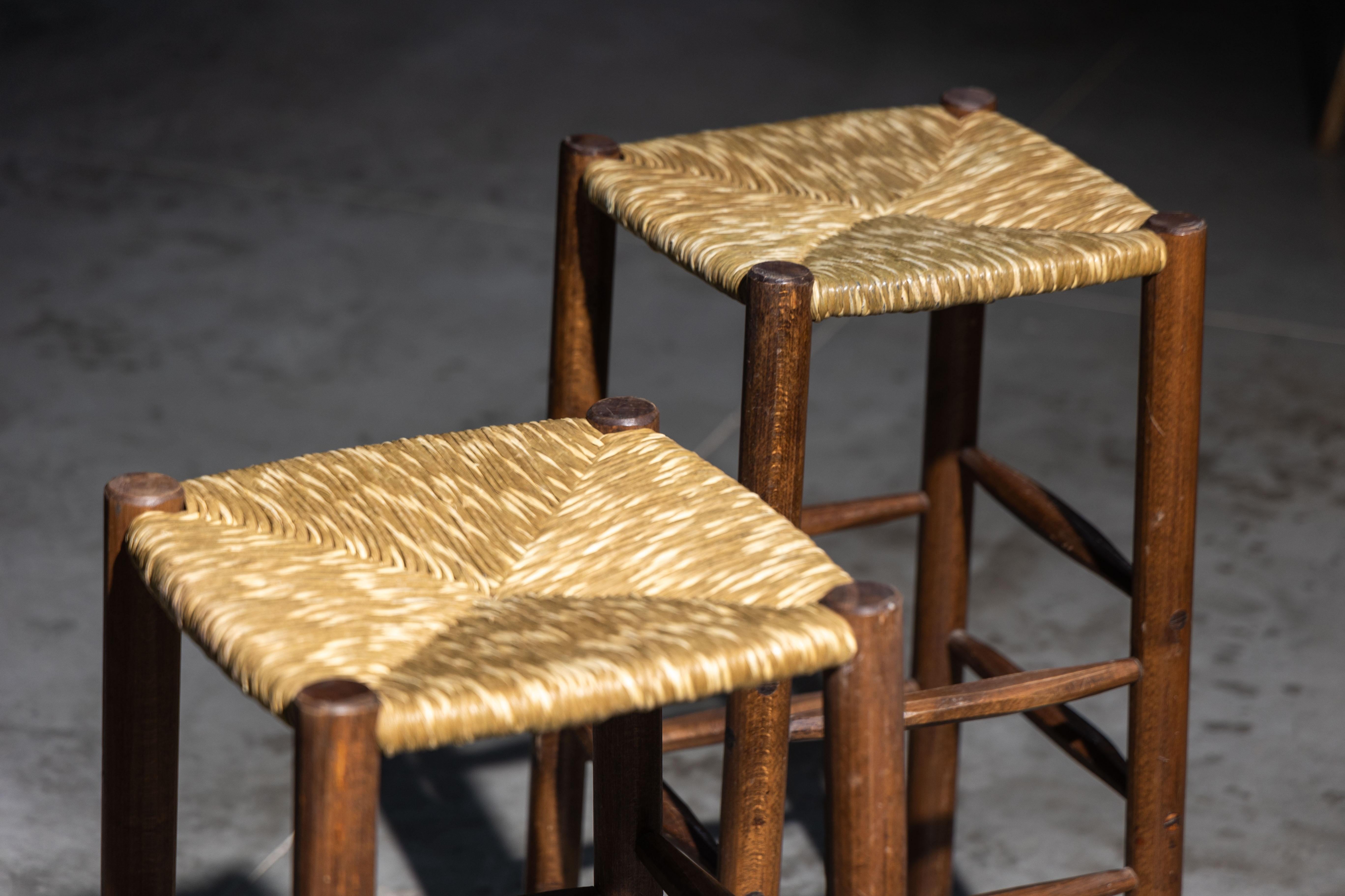 French Bar Stools in the Style of Charlotte Perriand, France, 1970s For Sale