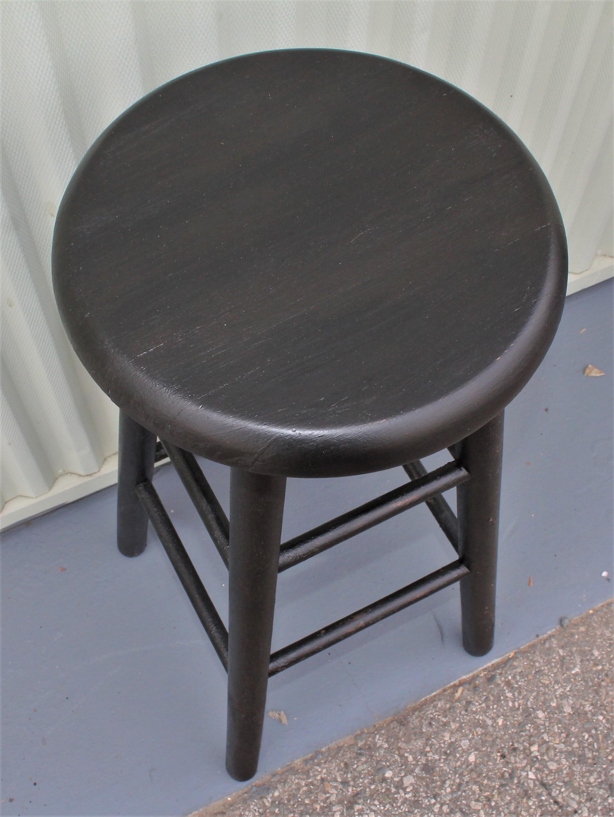 American Bar Stools Midcentury in Black Painted Surface