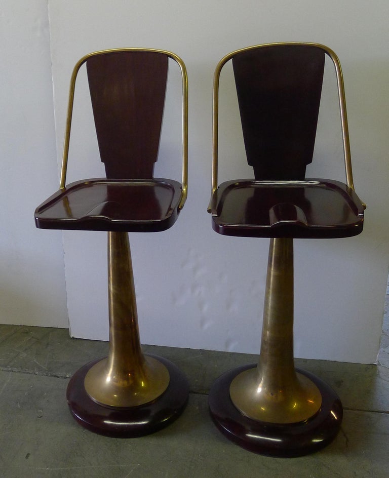 Bar Stools Pair of Swivel Yacht Style For Sale at 1stDibs