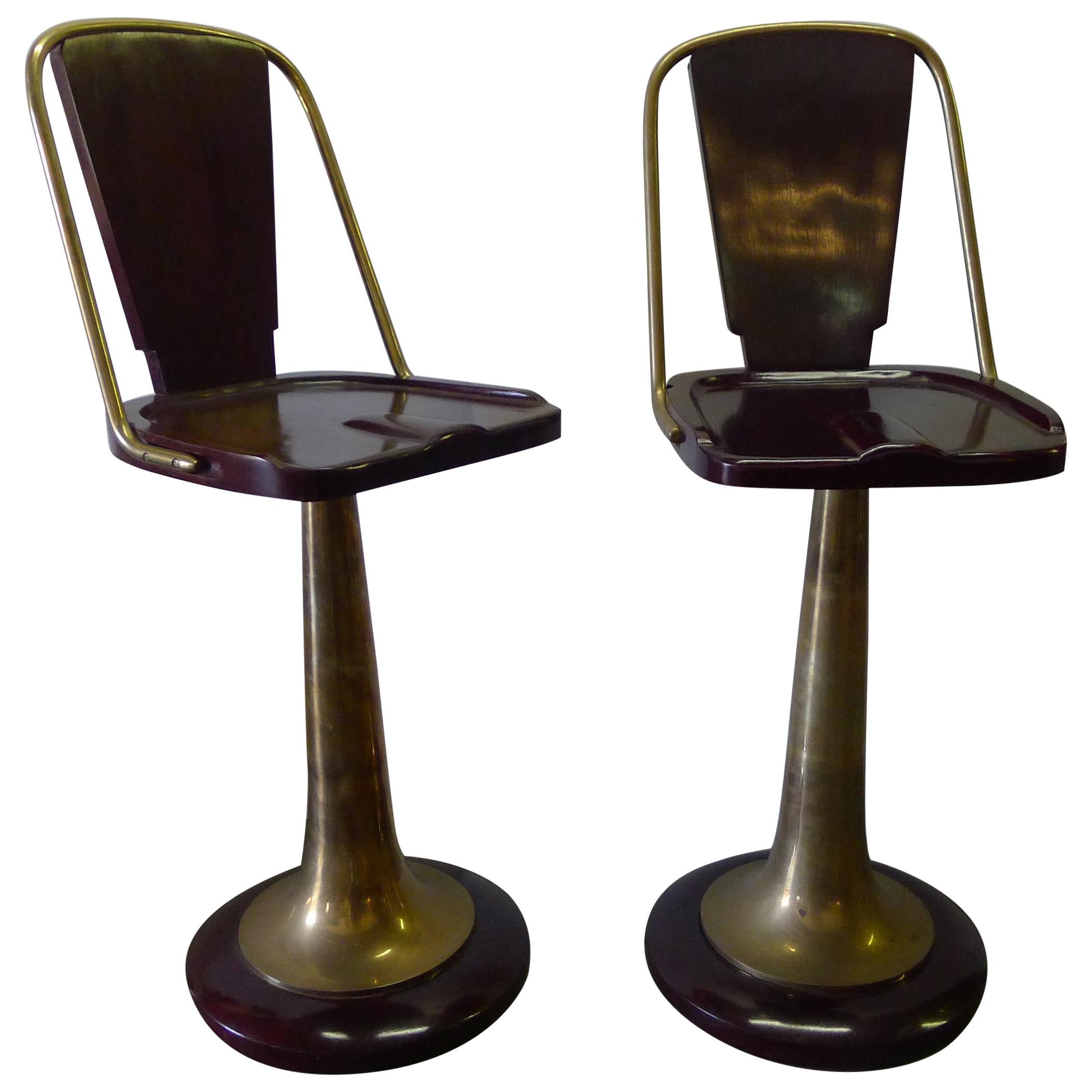 Bar Stools Pair of Swivel Yacht Style For Sale