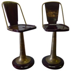 Vintage Bar Stools Pair of Swivel Yacht Style