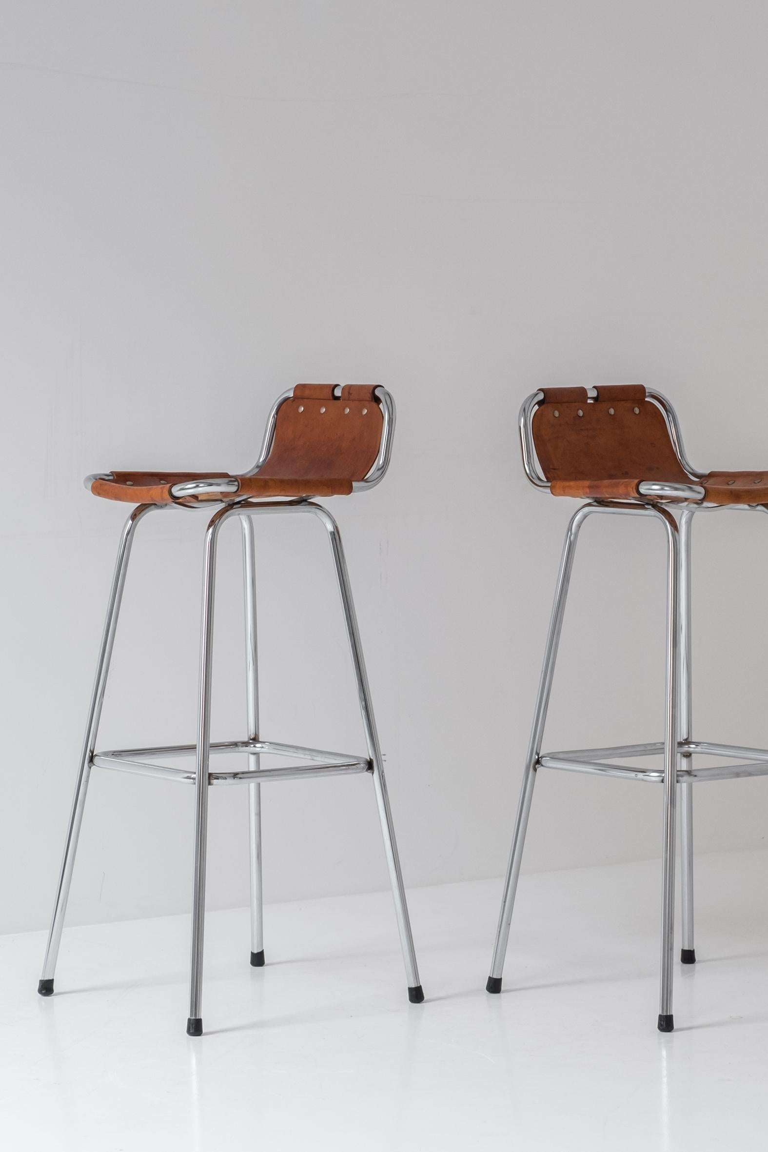 Bar stools Selected by Charlotte Perriand for Les Arcs, France, 1970s 8