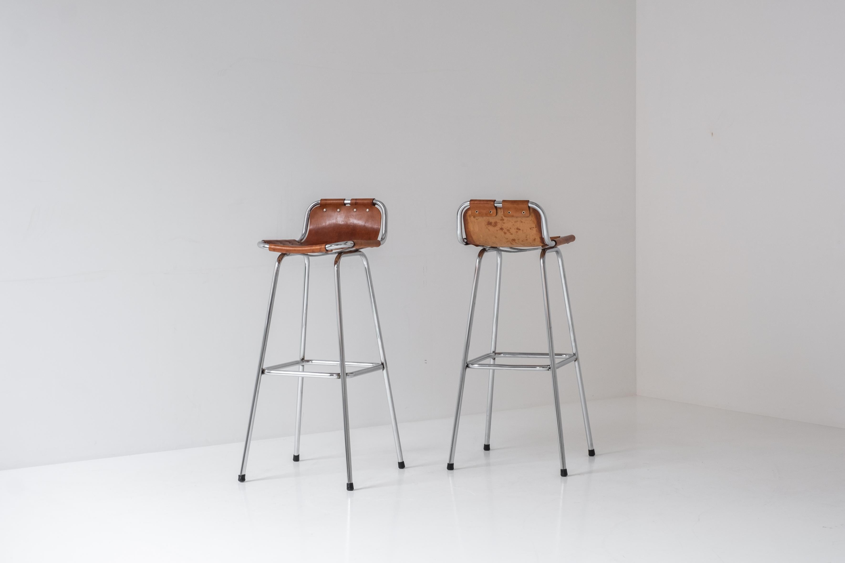 Mid-Century Modern Bar stools Selected by Charlotte Perriand for Les Arcs, France, 1970s