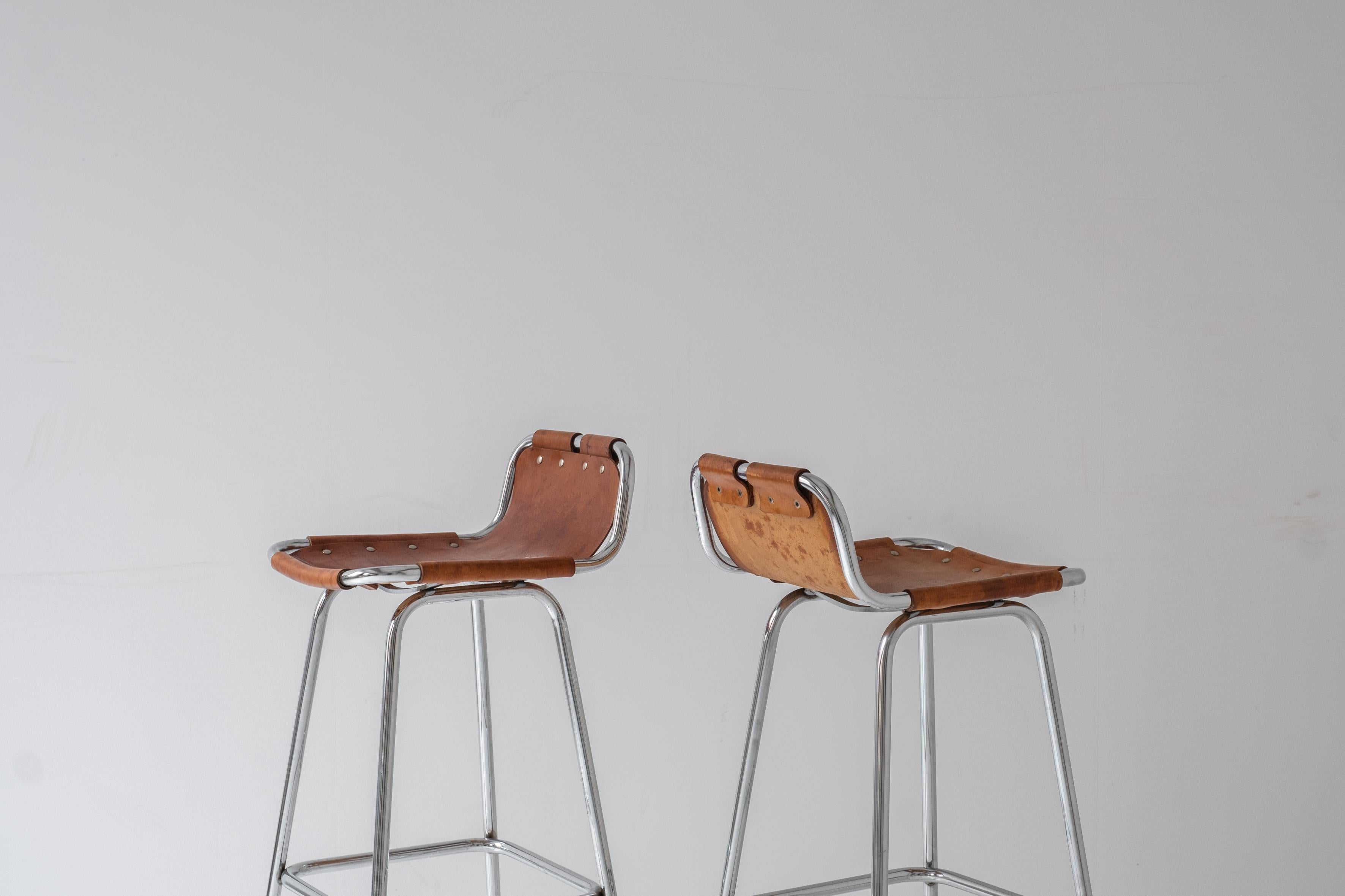 French Bar stools Selected by Charlotte Perriand for Les Arcs, France, 1970s