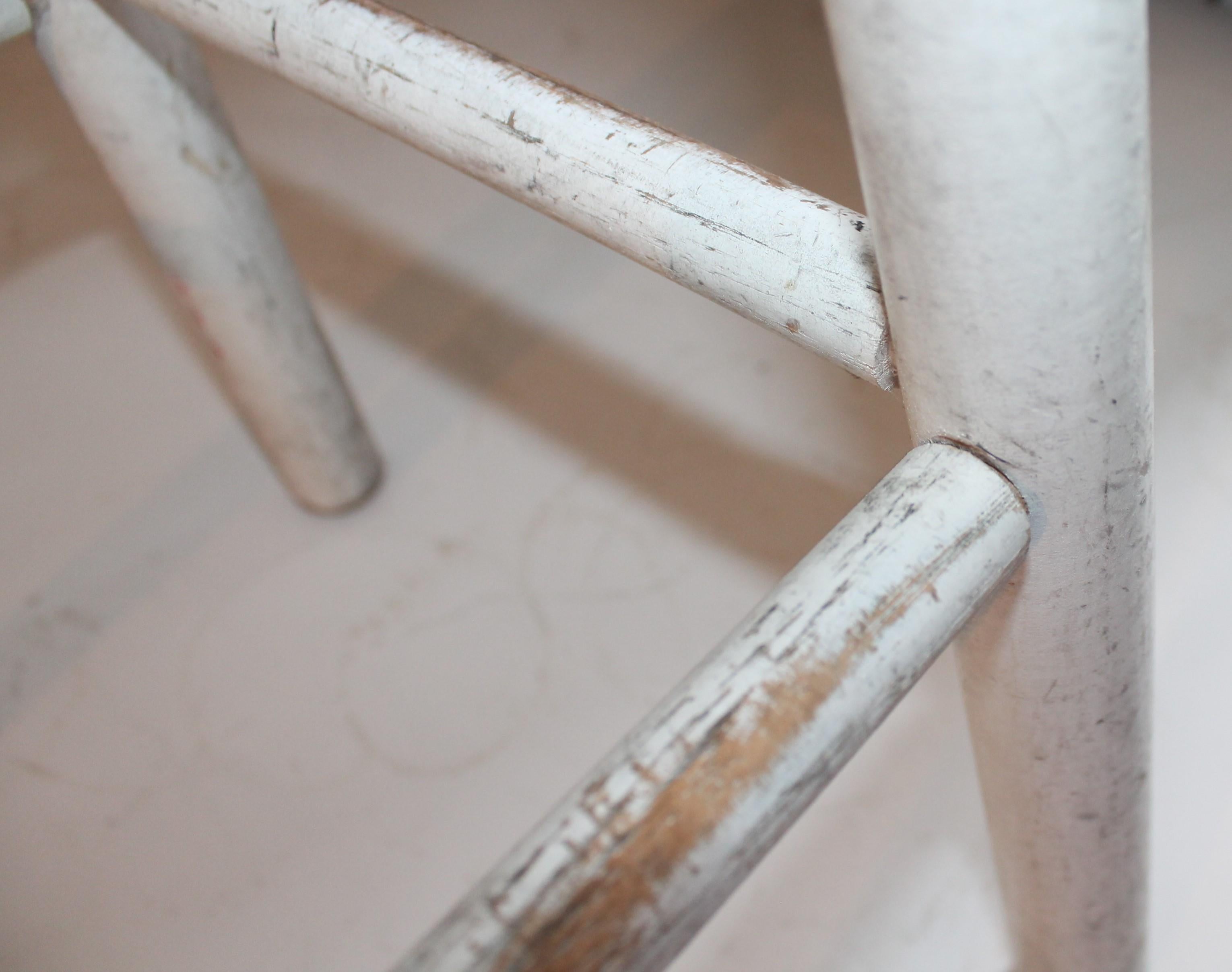 Bar Stools with Original White Painted Base 4