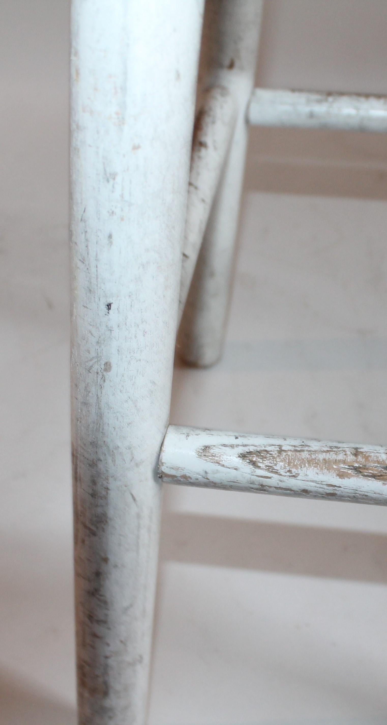 Bar Stools with Original White Painted Base 6