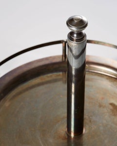 Vintage Italian Cocktail Table – 1950s Silver-plated Glass Drinks Station