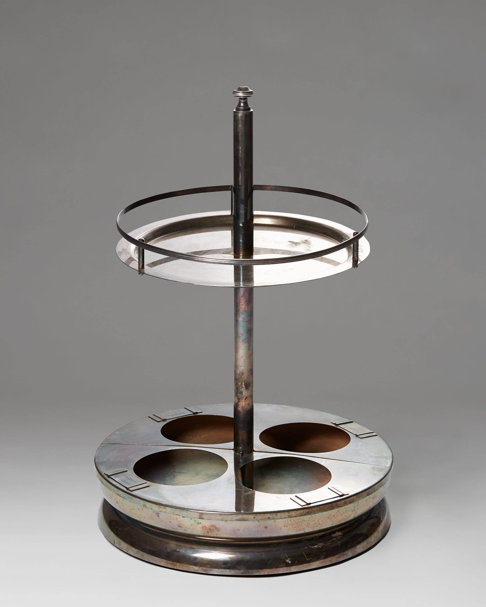 Mid-20th Century Bar Table, Anonymous, Silver Plated, Italy, 1950s For Sale