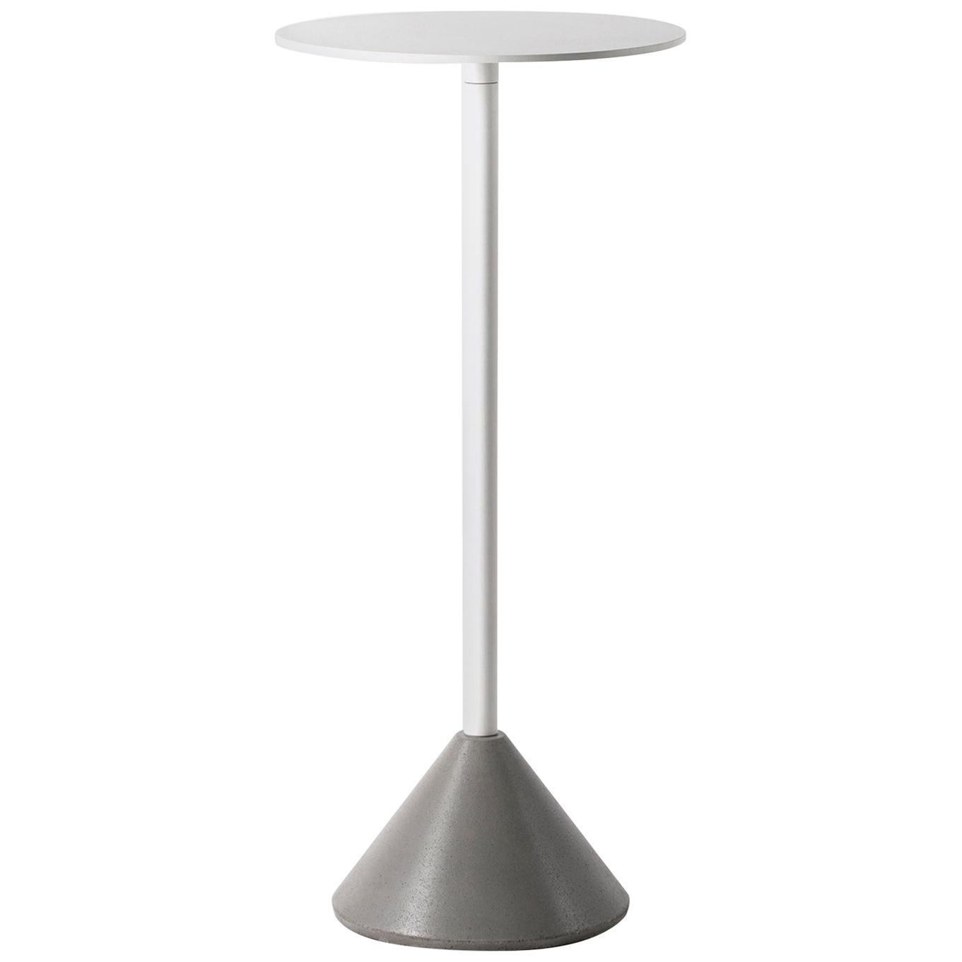 Table de bar 'DING' en béton et aluminium 'White'