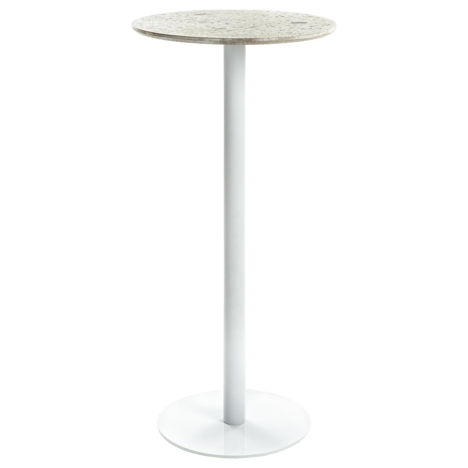 Bar Table 'I' in White Terrazzo For Sale