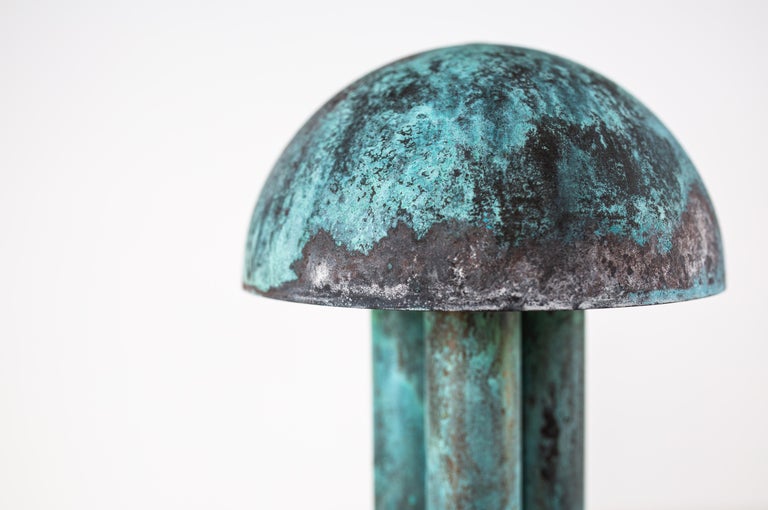 BAR Table Lamp, Contemporary Lamp, Verdigris, Brass, Alabaster by Kalin