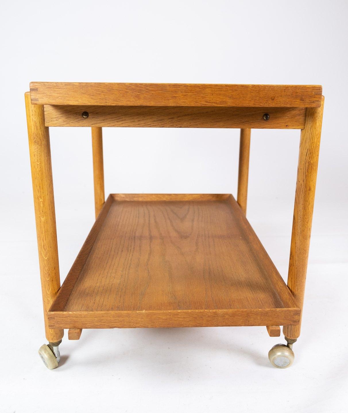Bar Cart With Extension Made In Oak By Hundevad Furniture From 1960s For Sale 1