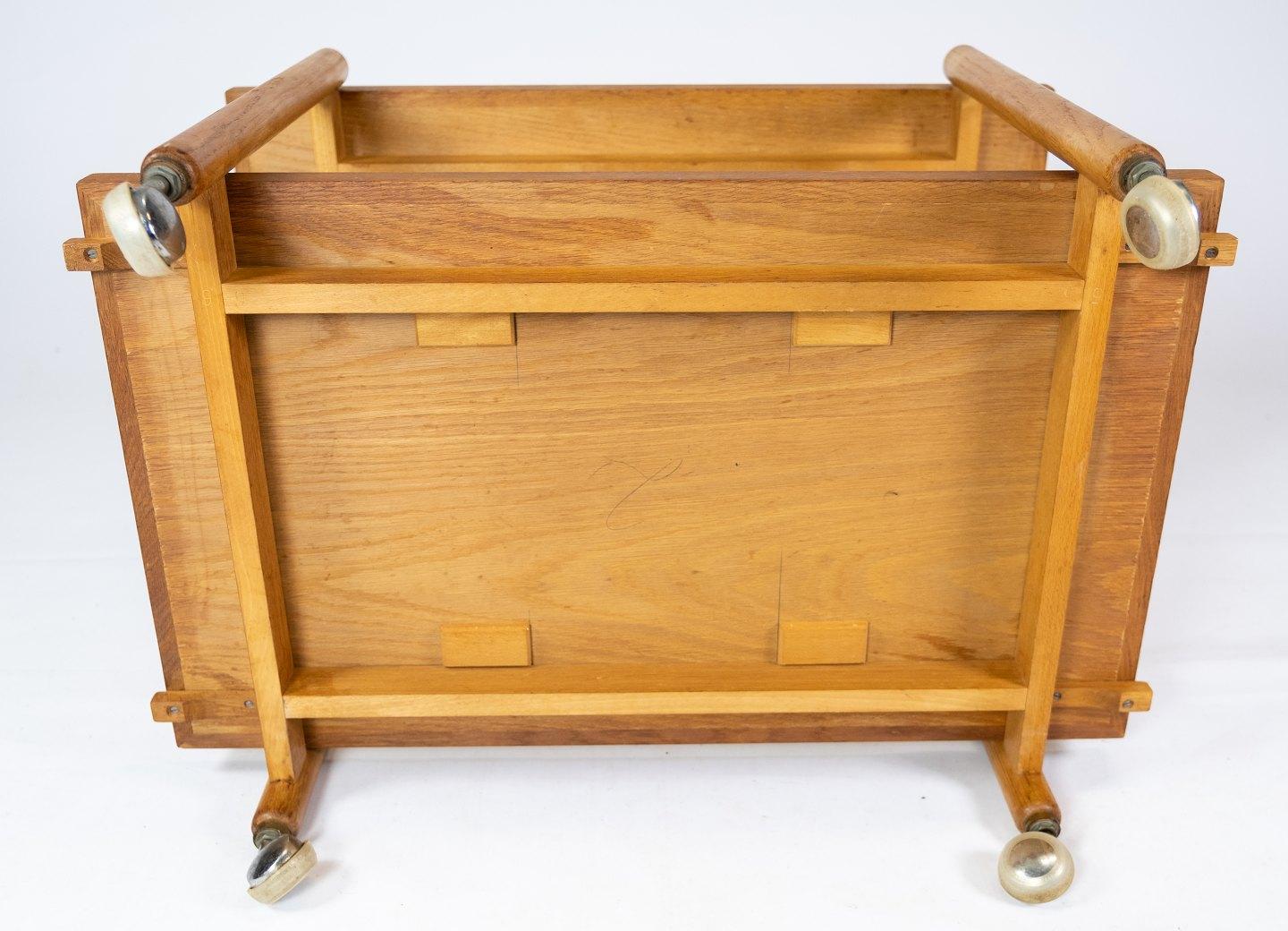 Bar Cart With Extension Made In Oak By Hundevad Furniture From 1960s For Sale 2