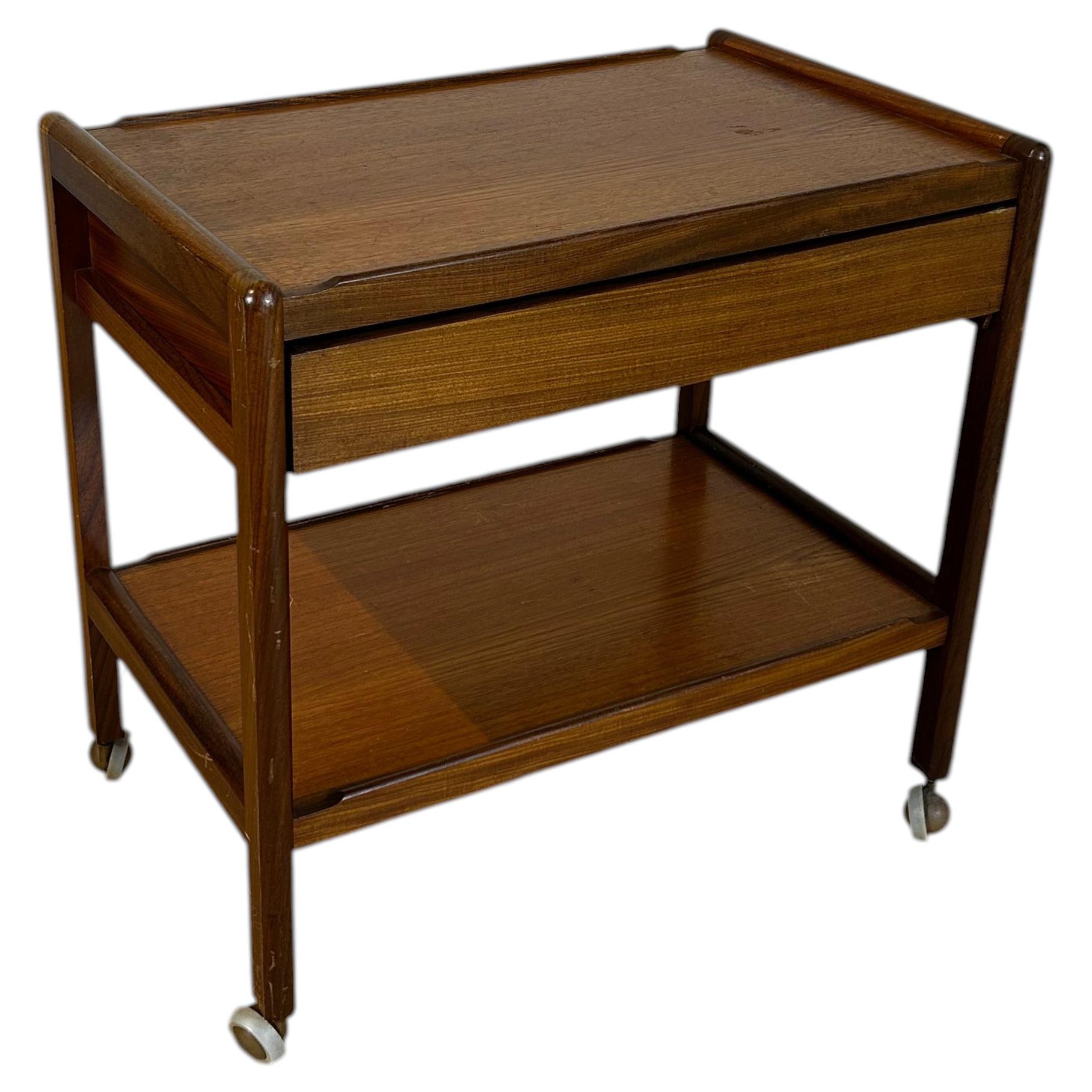 Danish teak bar trolley, Scandinavian Modern style, 1960s