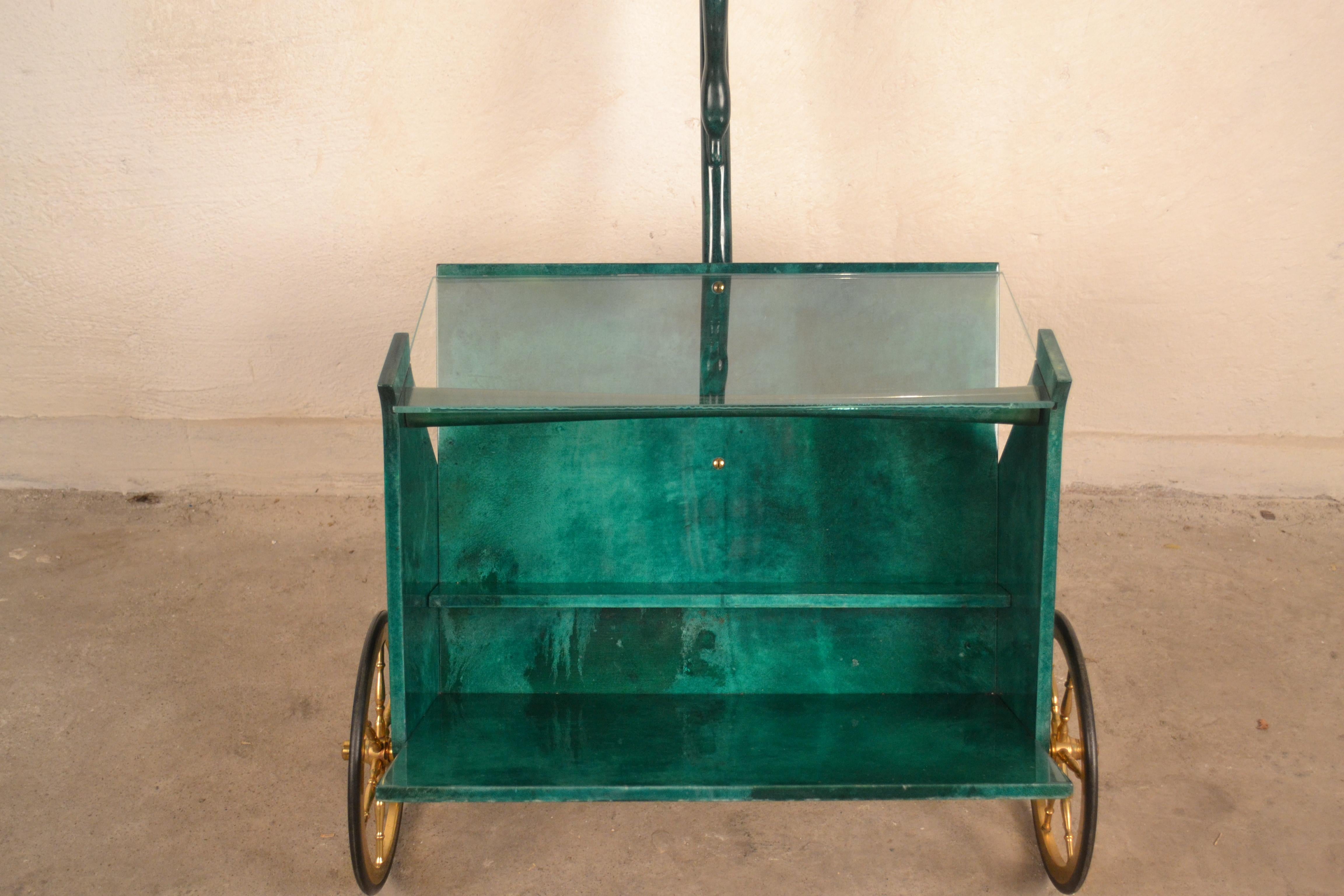 Bar Trolley, Designed by Aldo Tura, Italy, 1960s In Good Condition For Sale In Mazowieckie, PL