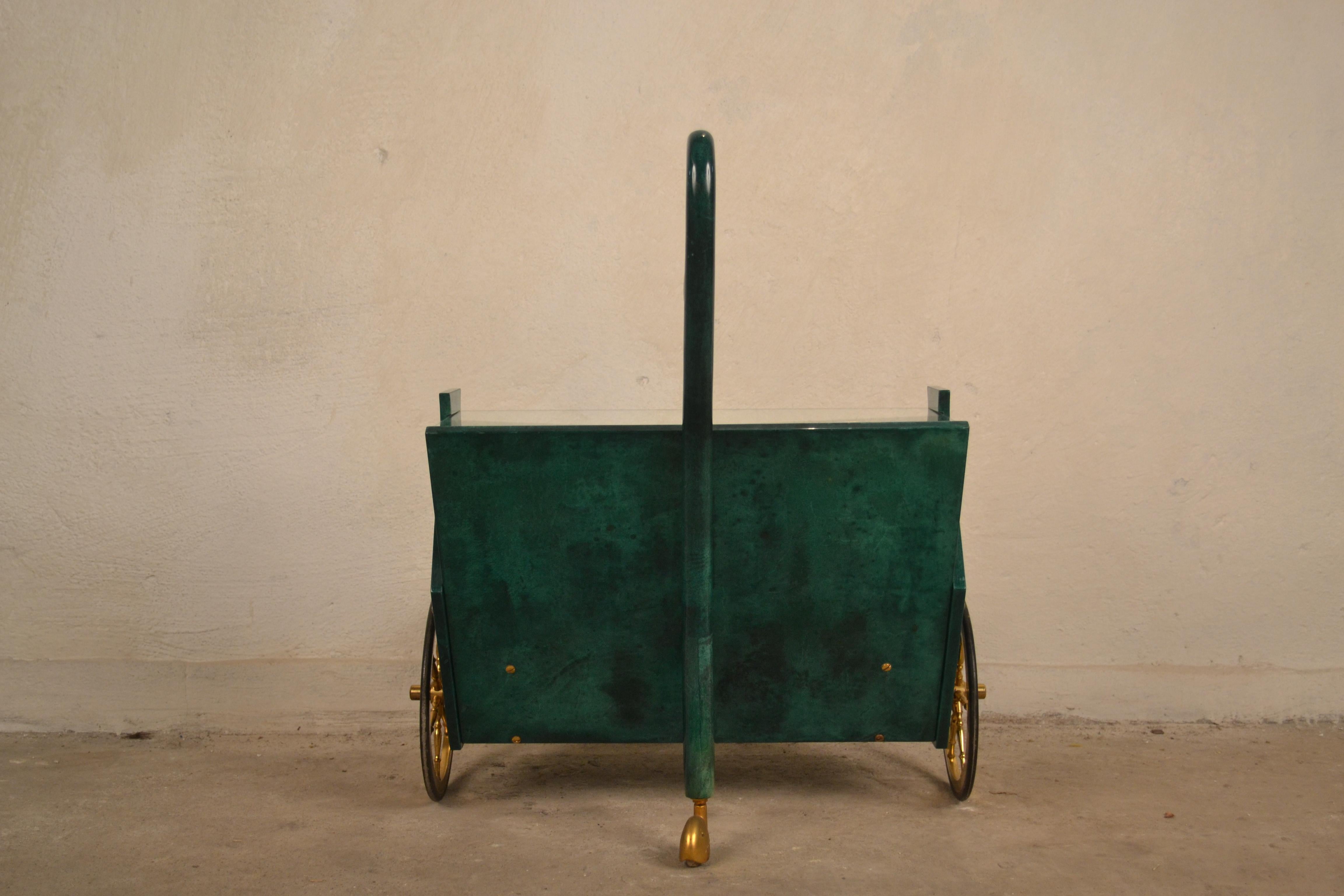 Mid-20th Century Bar Trolley, Designed by Aldo Tura, Italy, 1960s For Sale