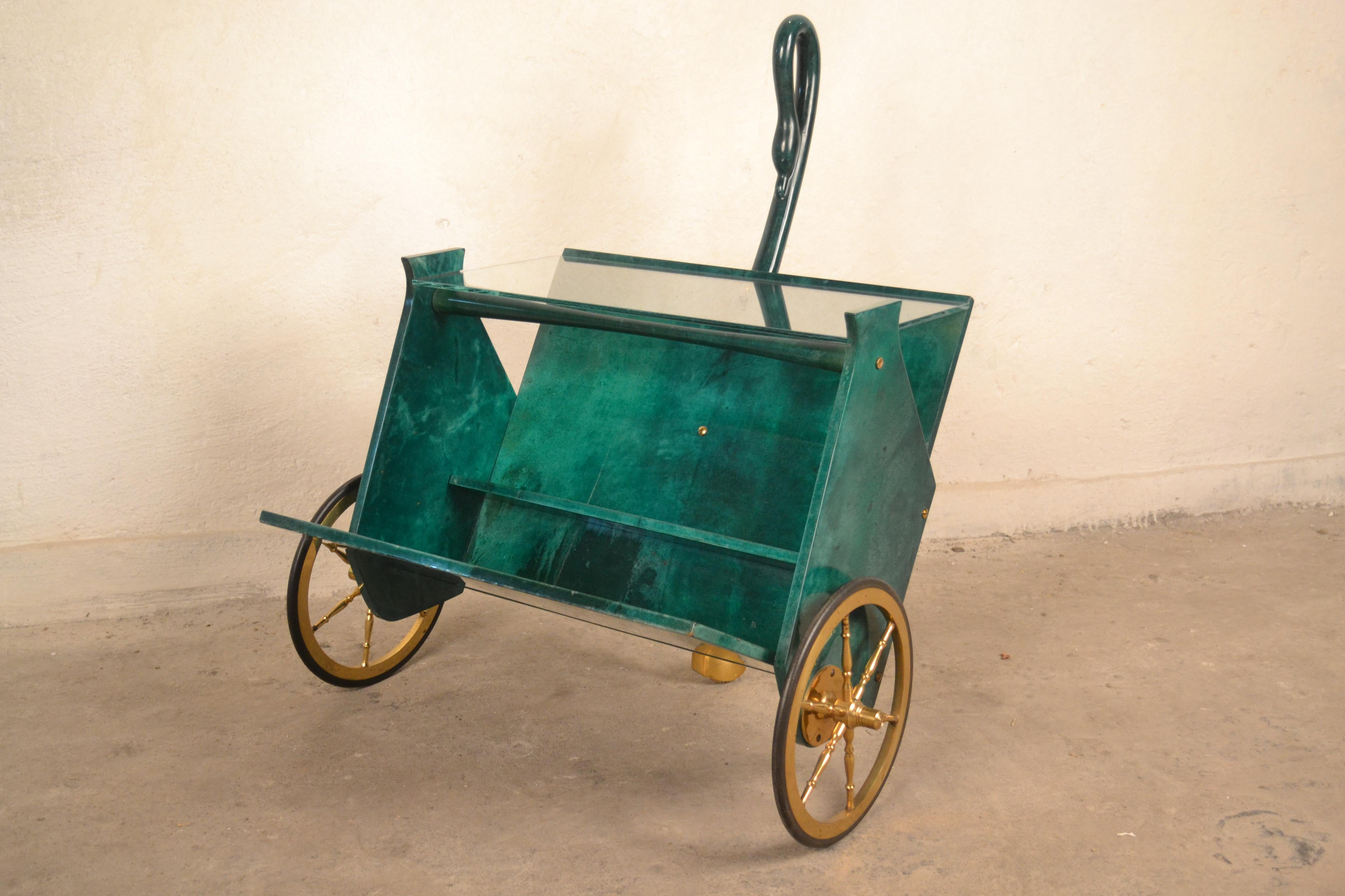Bar Trolley, Designed by Aldo Tura, Italy, 1960s For Sale 2