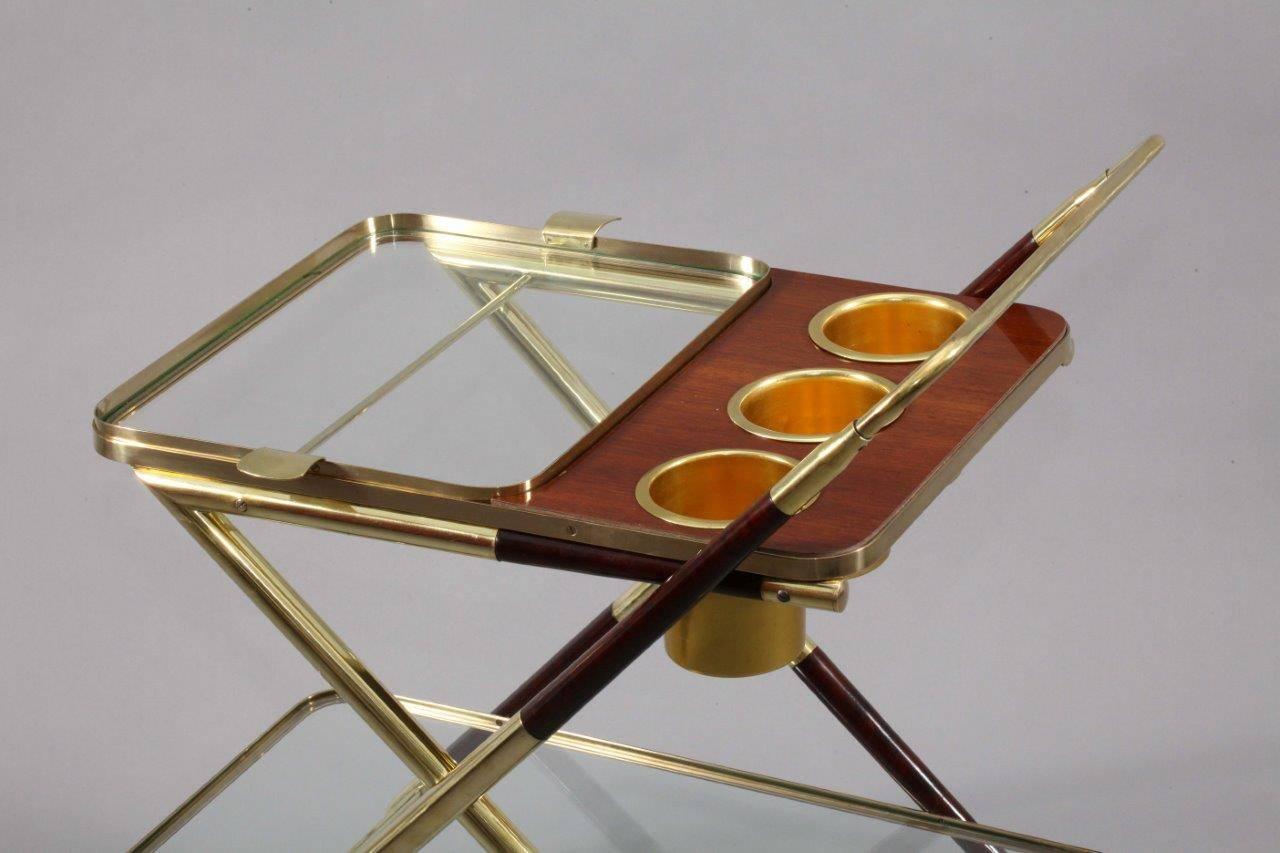 Mid-Century Modern Bar Trolley Designed Cesare Lacca, Italy, 1950