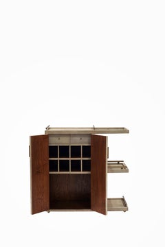 Bar Trolley in Cream Shagreen Shell with 3 Removable Trays by Kifu Paris