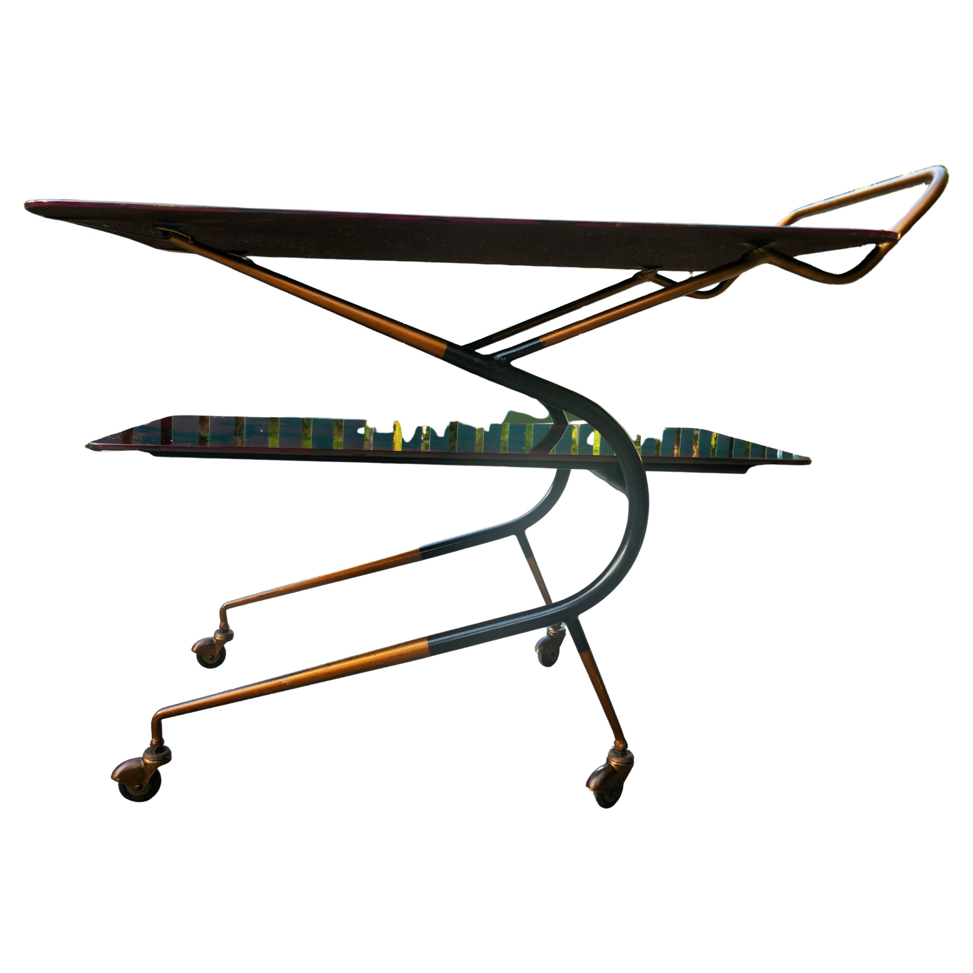 Bar trolley in the style of Ico Parisi or Cesare Lacca For Sale 8