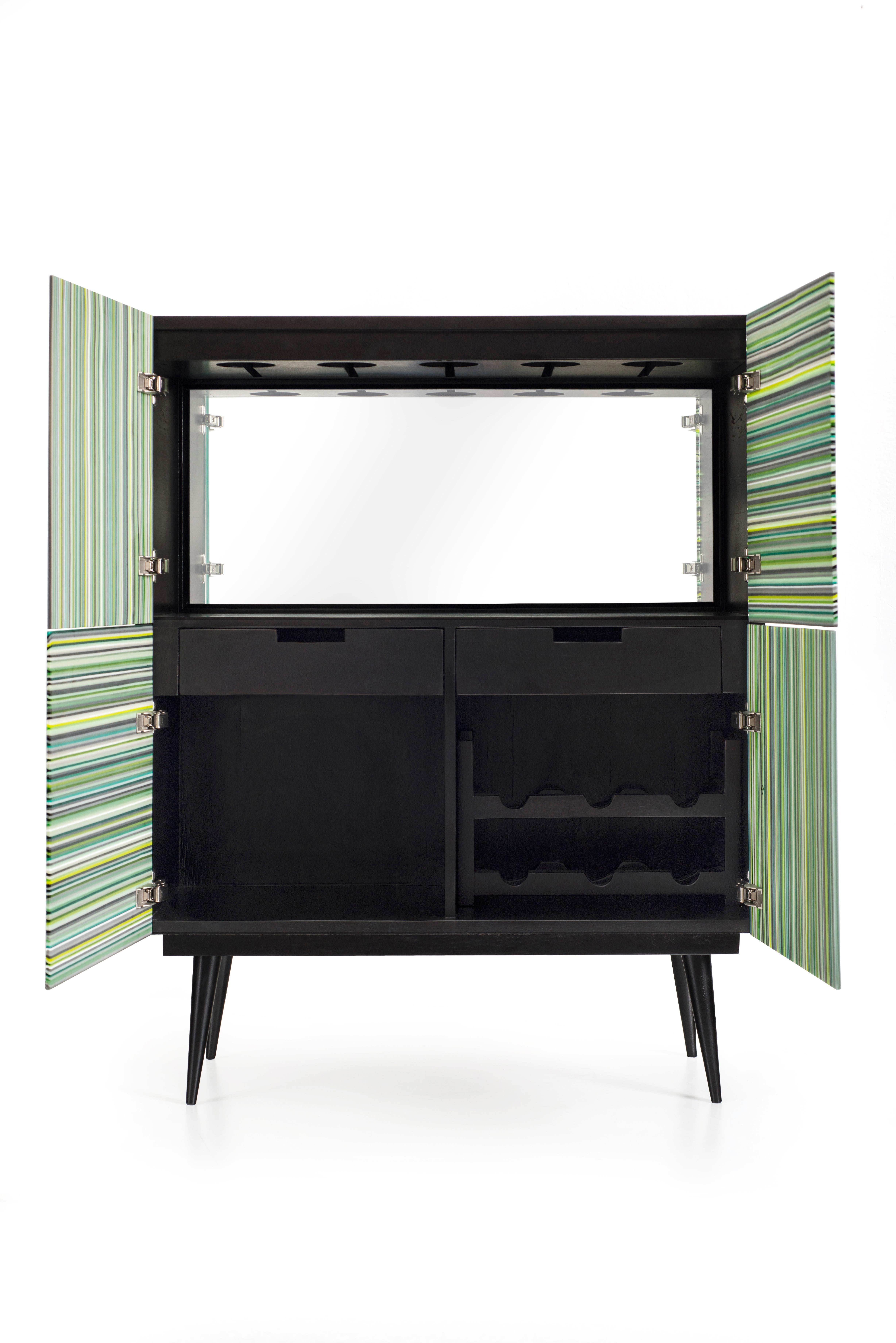 Mexican Bar Wabi Sabi Multi-Color Glass Doors by Orfeo Quagliata For Sale