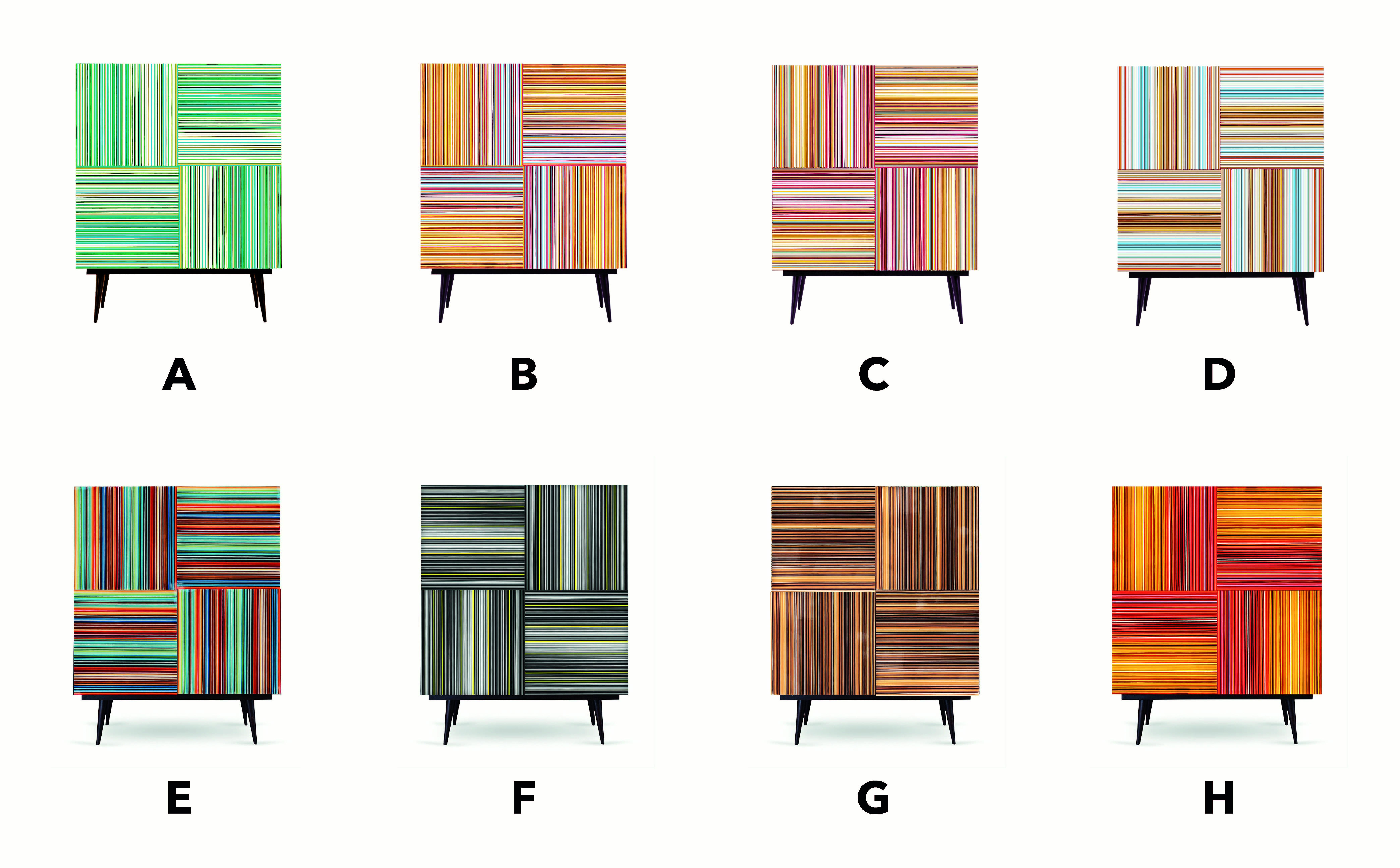 Contemporary Bar Wabi Sabi Multi-Color Glass Doors by Orfeo Quagliata For Sale