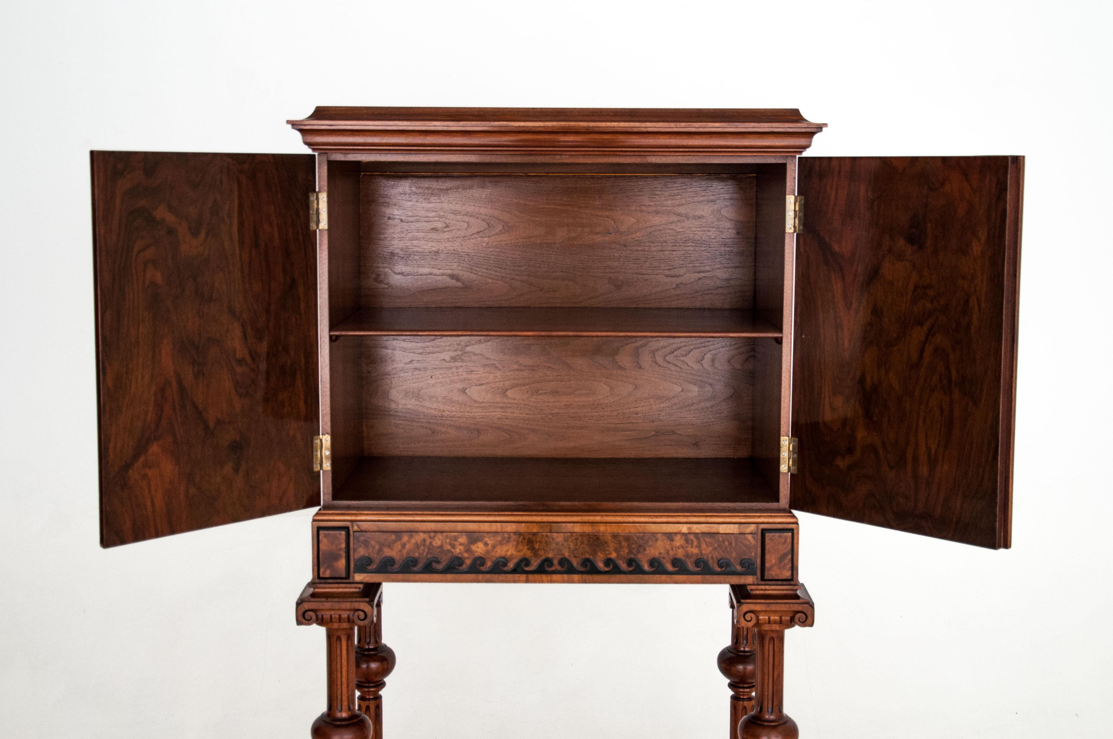 French Bar Walnut Empire Style Cabinet from circa 1870