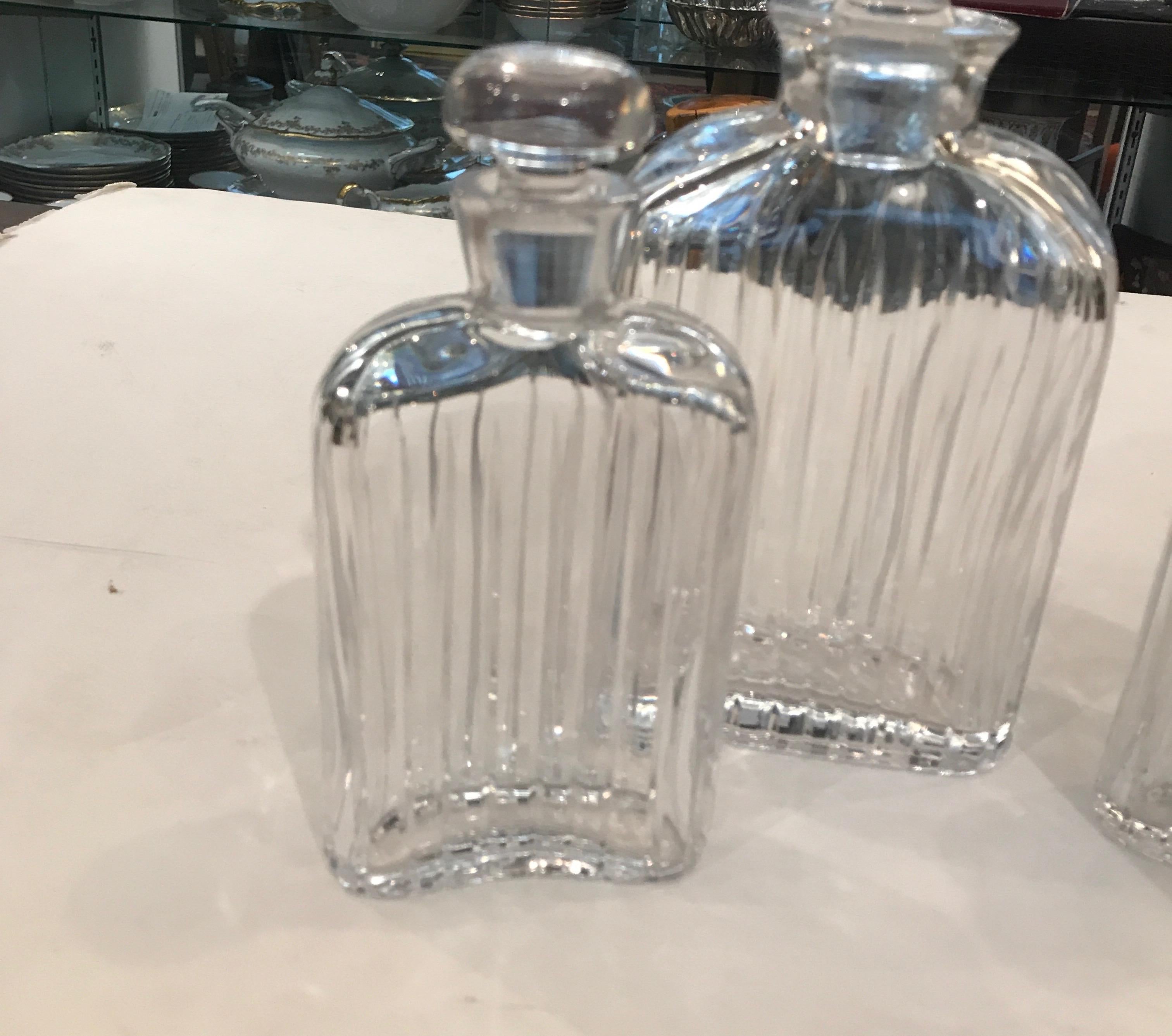 Late 20th Century Art Deco Bar Ware Crystal Decanter Set of 4