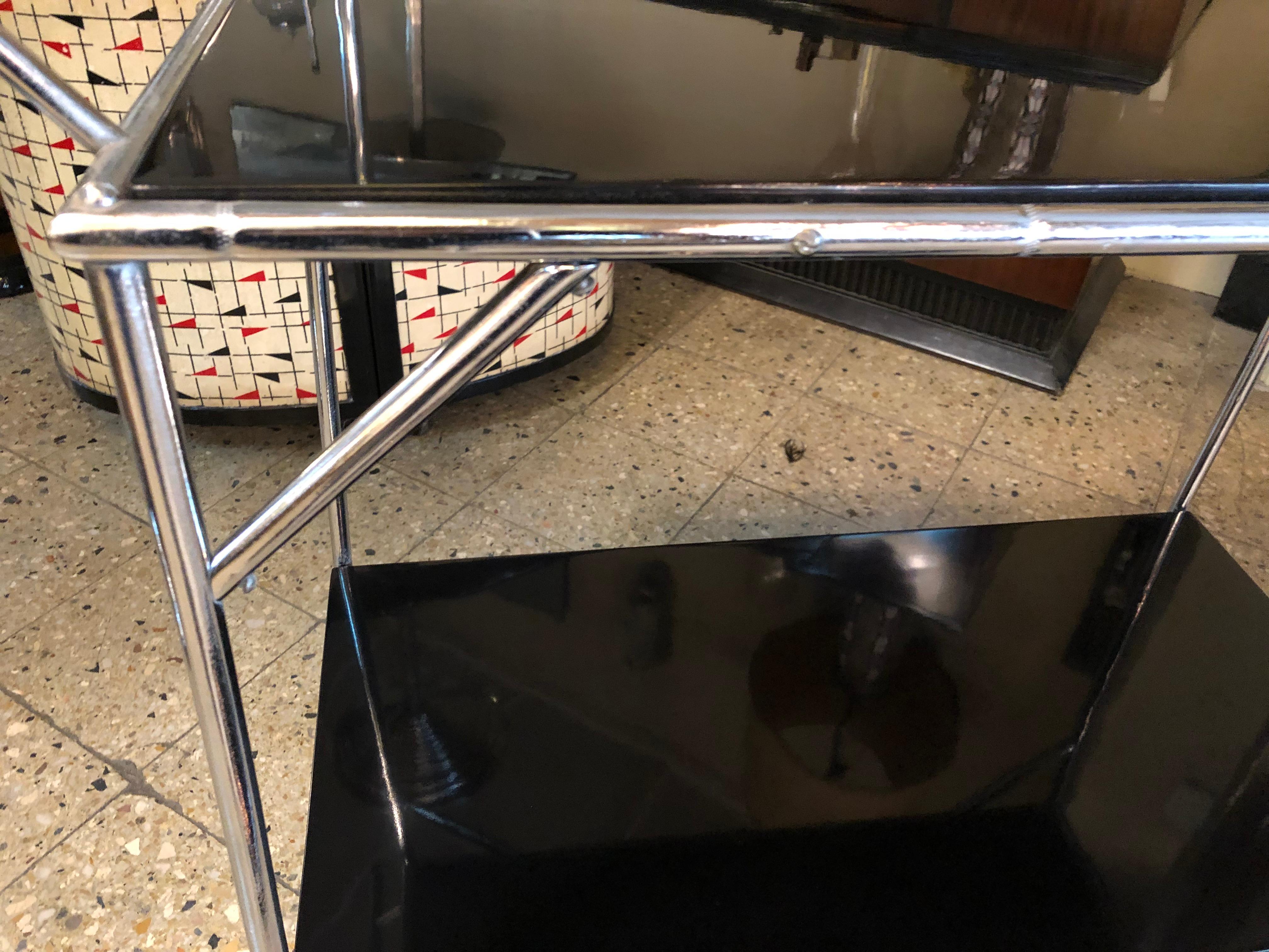 Bar with Tray in Chrome and Wood Style: Art Deco, France, 1920 For Sale 5