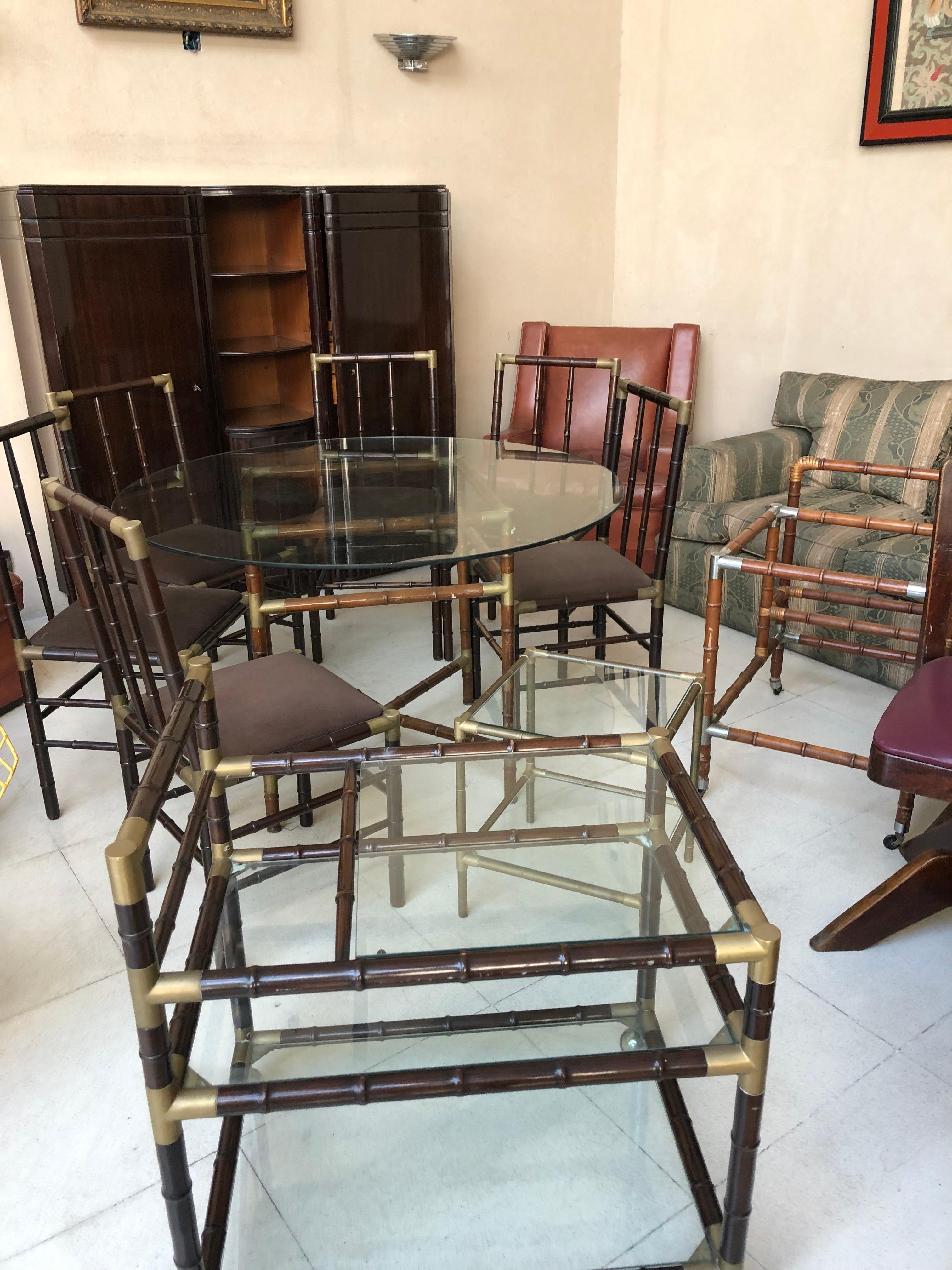 Mid-20th Century Bar with Wood , glass and Bronze For Sale