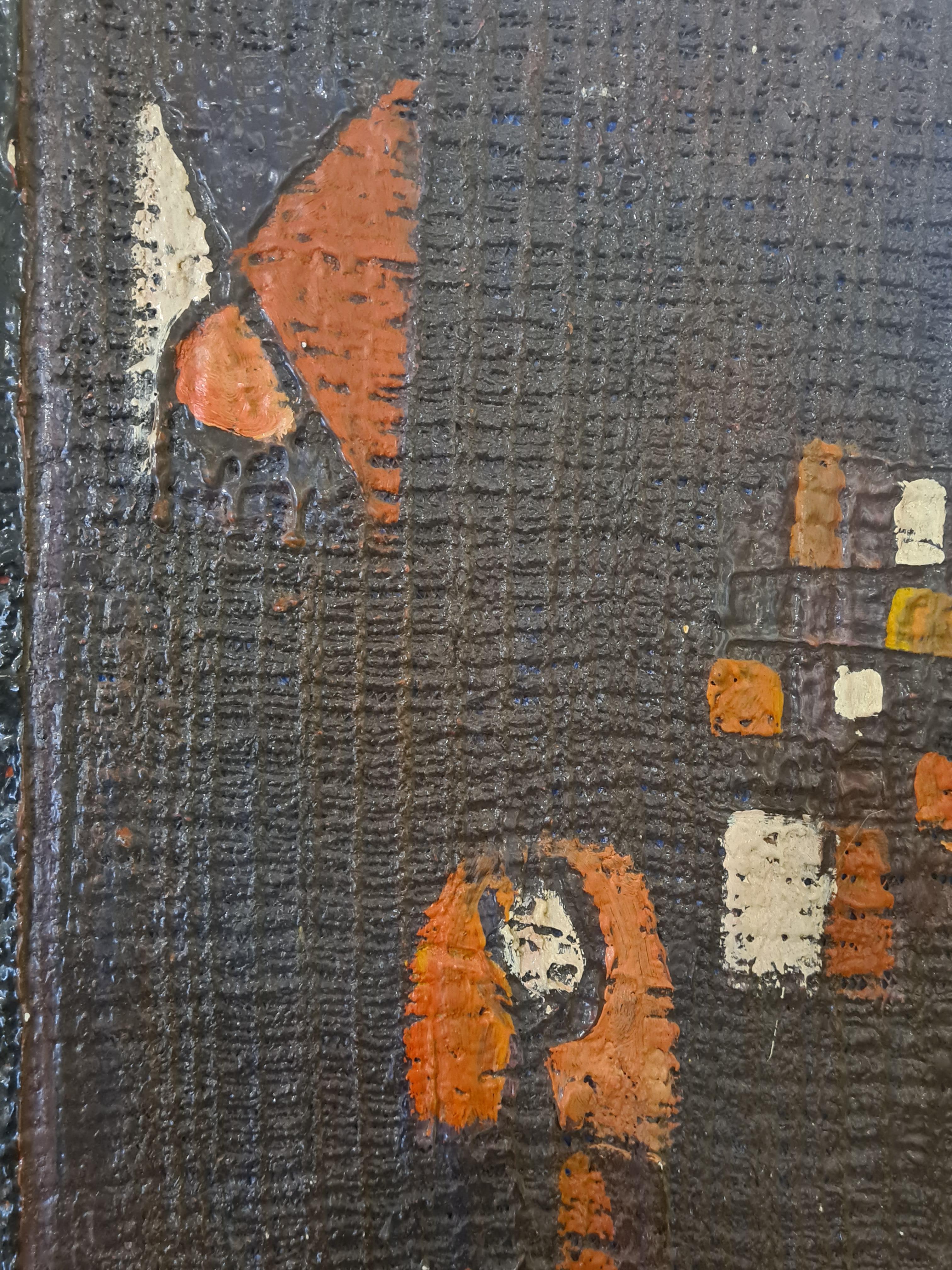 Montaje abstracto de cuatro paneles en técnica mixta, arte outsider africano, senegalés. en venta 5
