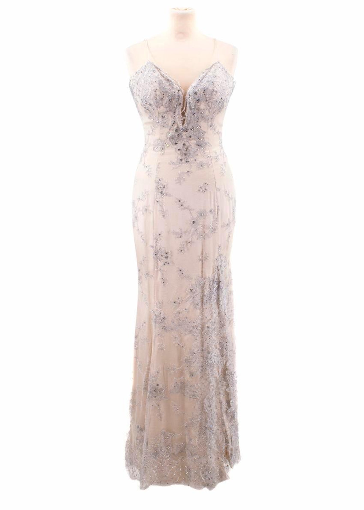 Baracci Haute Couture Lace And Crystals Embellished Gown Size S