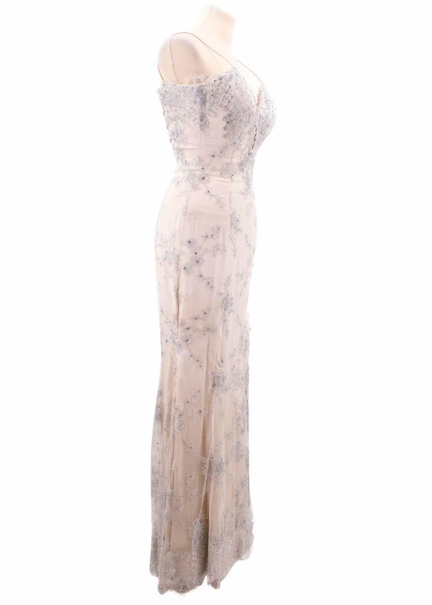 Baracci Haute Couture Lace And Crystals Embellished Gown Size S