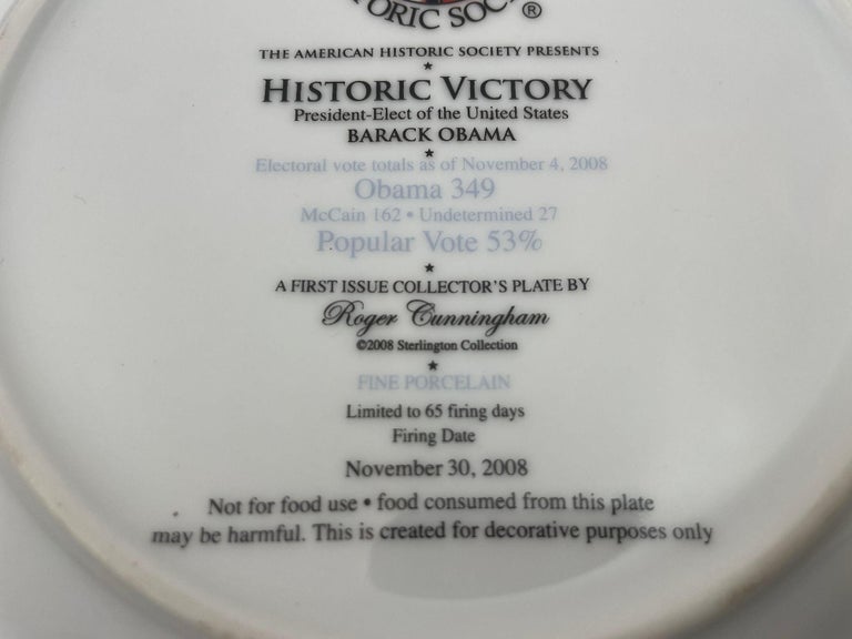 Barack Obama Historic Victory Collectible Plate Limited Edition