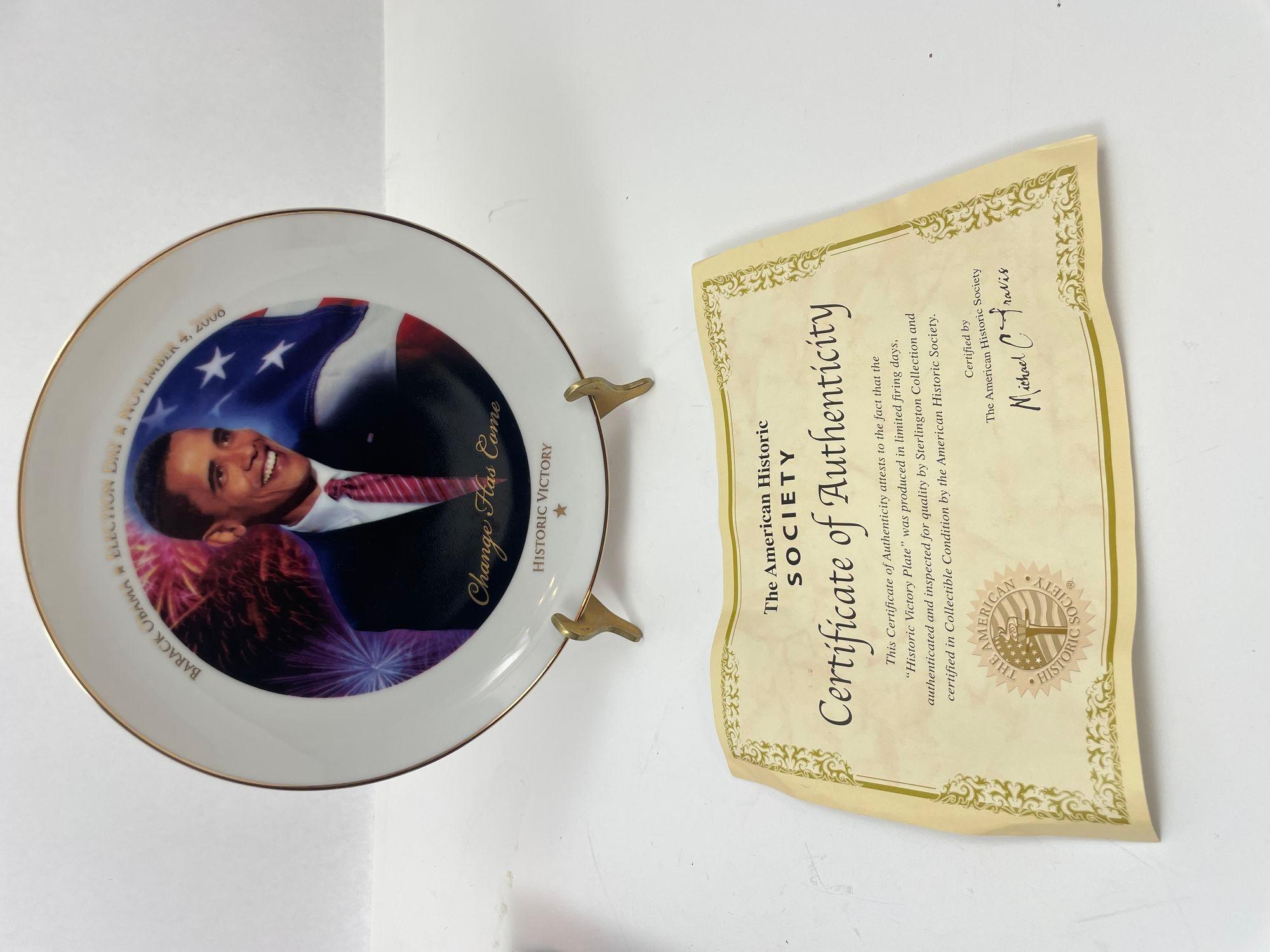 Classico americano Piatto da collezione della vittoria storica di Barack Obama Edizione limitata 2008 in vendita