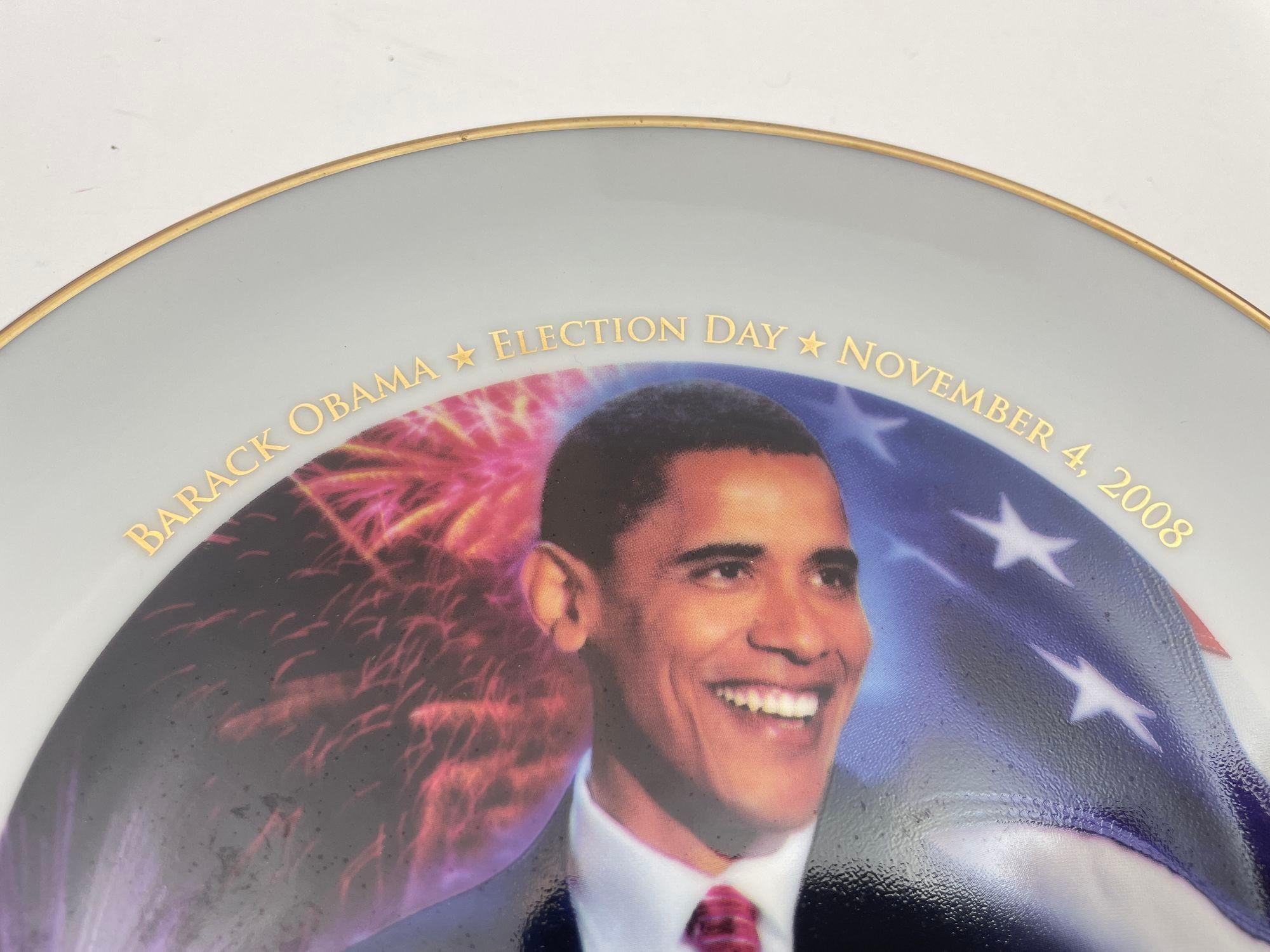 Piatto da collezione della vittoria storica di Barack Obama Edizione limitata 2008 in vendita 3