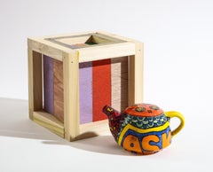 Barack Obama Teapot and Box Set in Glazed Ceramic and Wood by Roberto Lugo