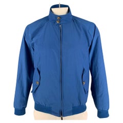 BARACUTA Size L Blue Cotton Polyester Zip Up Jacket