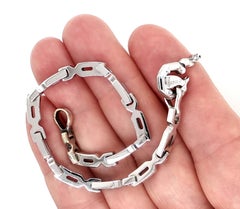 Baraka 18k Weiß & Rose Gold Fancy Link Kette Armband 7"