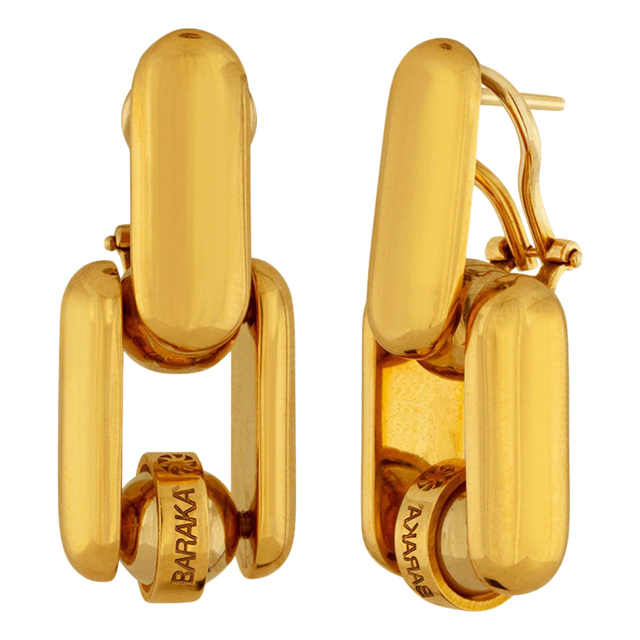 Orecchini Baraka in oro giallo 18 carati in vendita