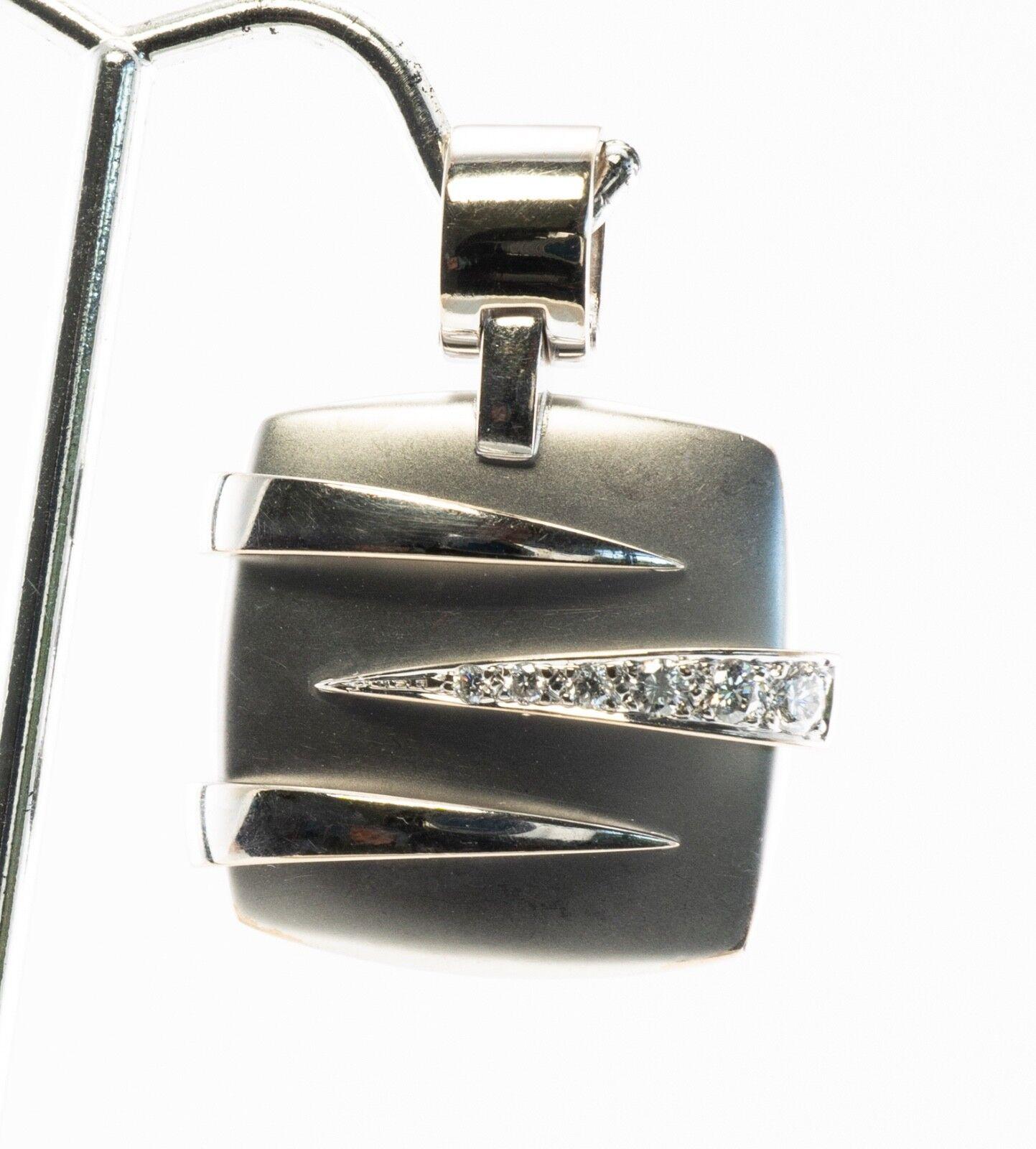Baraka Diamond Pendant Earrings Set 18K White Gold For Sale 3