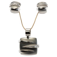Baraka Diamant-Anhänger-Ohrringe Set 18K Weißgold