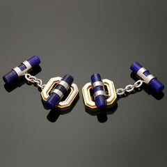 Baraka Lapis Lazuli Two-Tone Gold Cufflinks